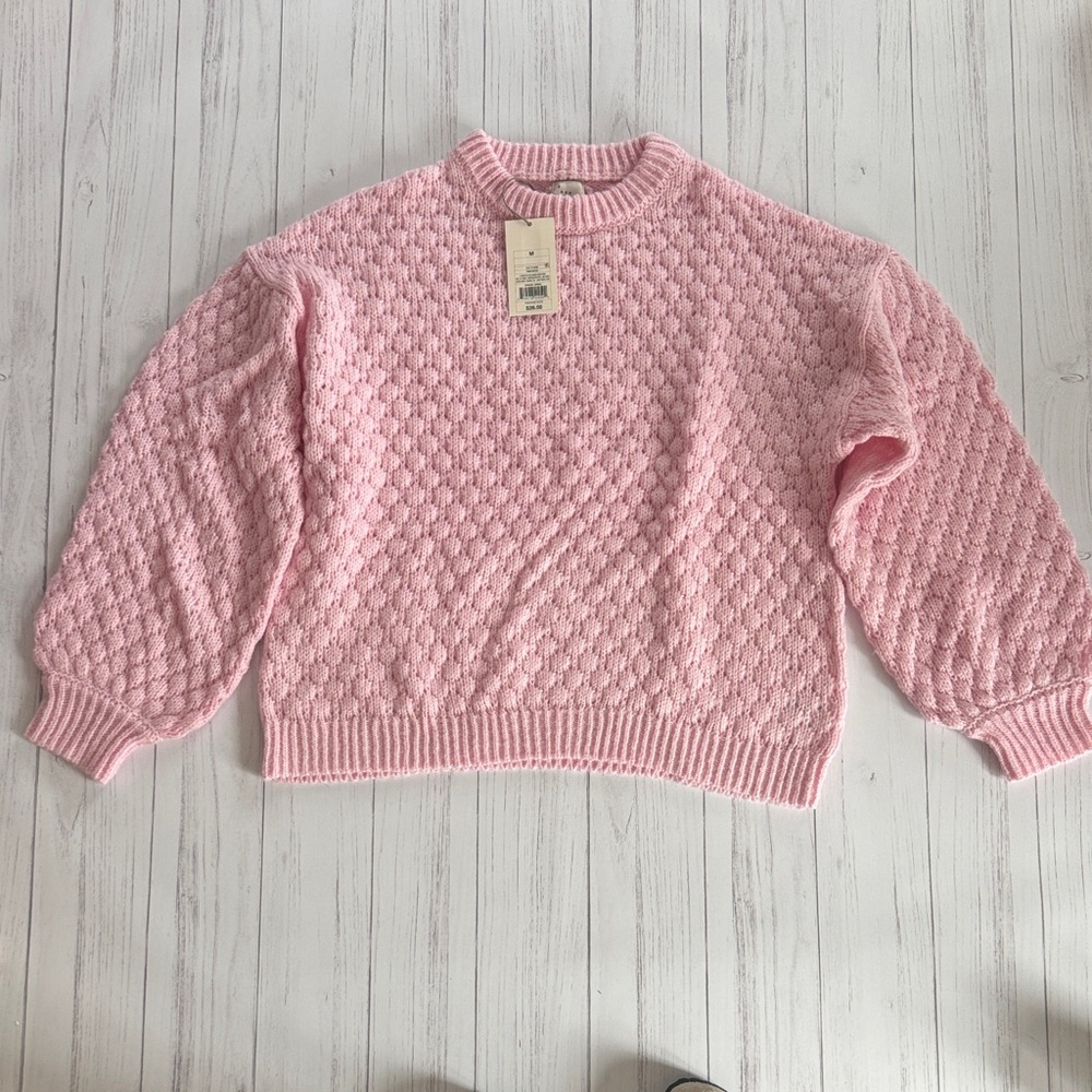 NWT Cozy Pink Textured Knit Sweater - Women's